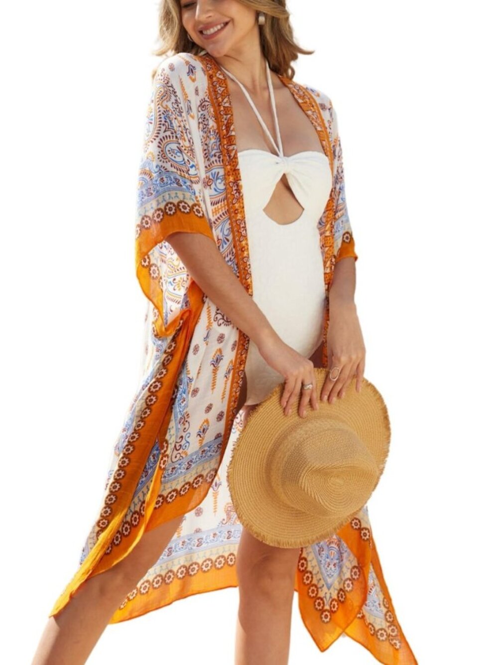 Kimonos for Women Casual Swimsuit Coverup Lightweight Boho Kimono Cardigans for
